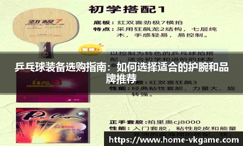 乒乓球装备选购指南：如何选择适合的护腕和品牌推荐